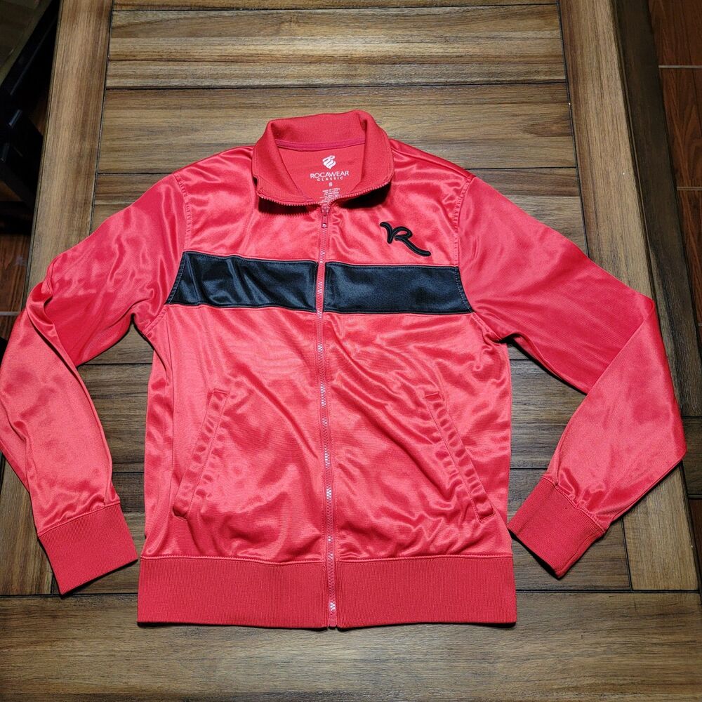 Rocawear Classic Full Zip LS Red Classic Athletic Jacket - Size Small
